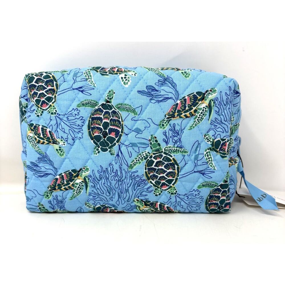 Vera Bradley Sea Turtles Coral Makeup Essential Medium Cosmetic Bag Pouch EXACT